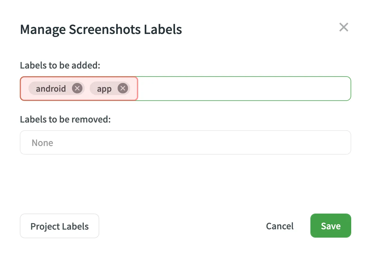 Adding Bezeichnungen zu Multiple Screenshots