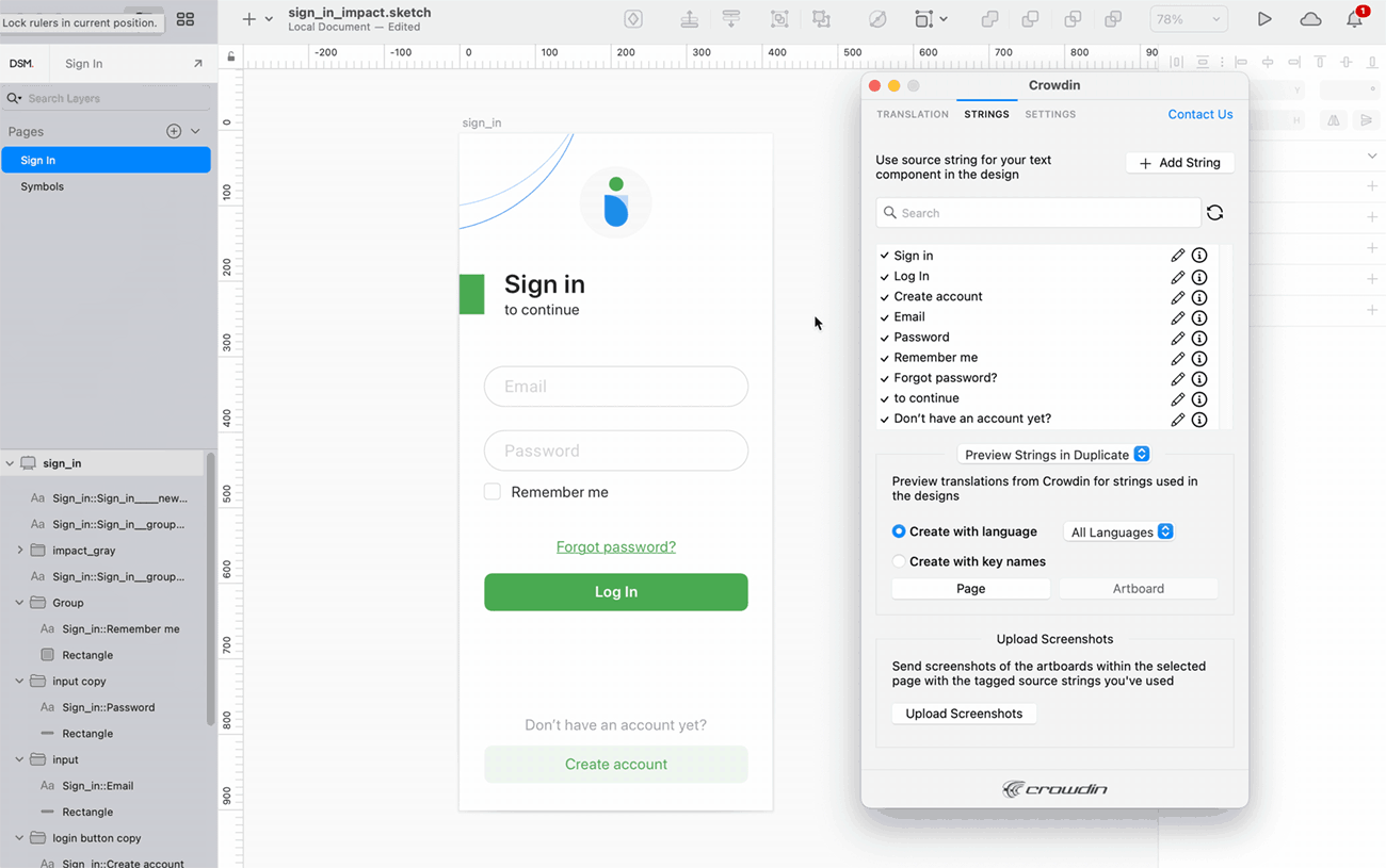 Sketch-Plugin: Schlüssel in der Vorschau anzeigen